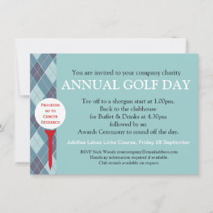 Jaarlijkse Golf dag corporate groep event uitnodig Kaart