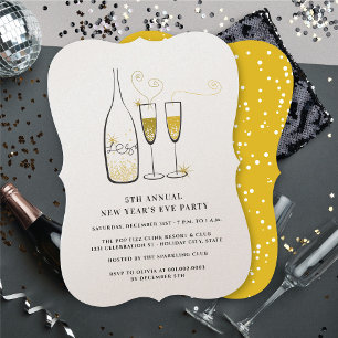Jaarlijkse goudchampagne-kaasmakerij nieuwjaarsfee kaart