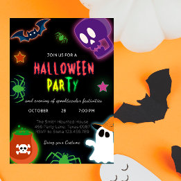 Jaarlijkse Halloween Custom Party Neon Schattige G Kaart