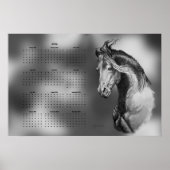 Jaarlijkse Kalender Mooie Hengst Paard Poster (Voorkant)