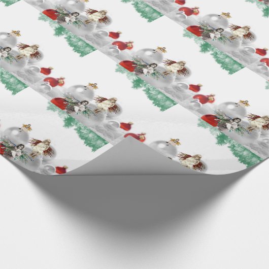 jaarlijkse kerstangels cadeaupapier (Hoek)