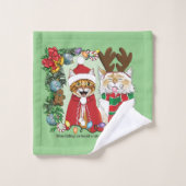 Jaarlijkse kerstfoto bad handdoek (Wasdoekje)