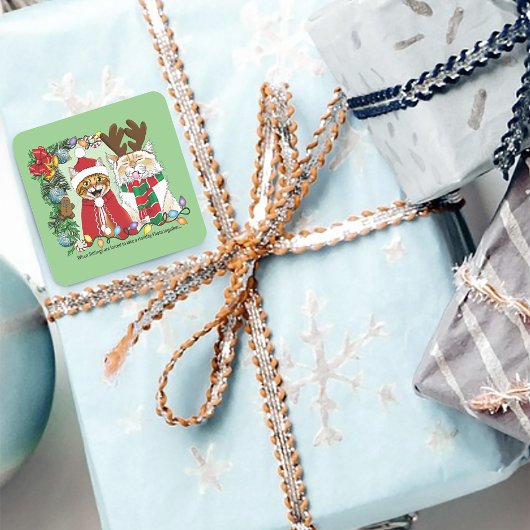 Jaarlijkse kerstfoto vierkante sticker