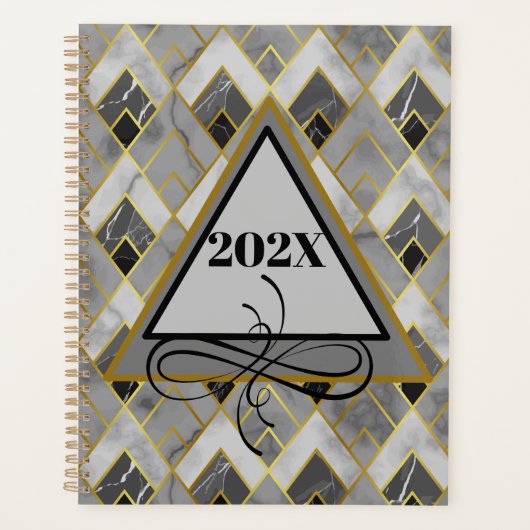 Jaarlijkse Moderne Marmeren Datumplanner Planner (Voorkant)