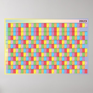 Jaarlijkse planner 2023 specifieke kleurdag van de poster