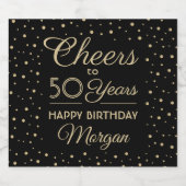 Jaarlijkse prijzen Confetti Black Gold 50e Sparkling Wijnetiket (Enkel label)