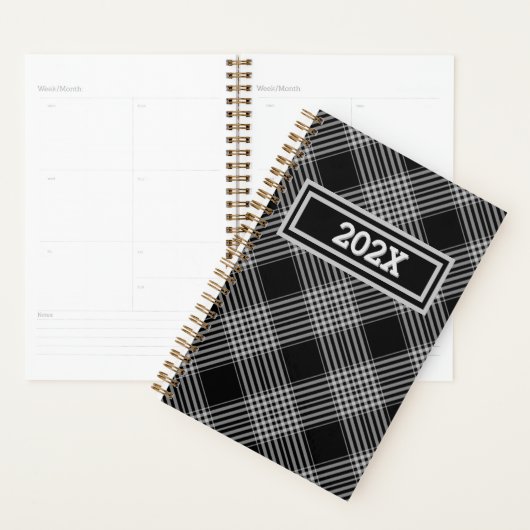 Jaarlijkse professionele kariert datumplanner planner (Display)