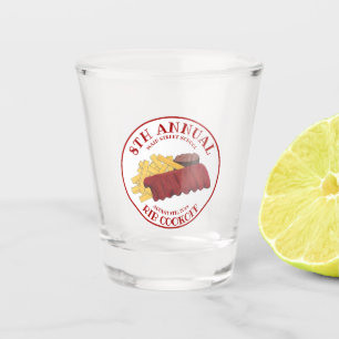 Jaarlijkse Rib Cookoff BBQ Spare Ribs Barbecue Wed Shot Glas