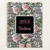 Jaarlijkse roze rozen personaliseren datum planner (Voorkant)