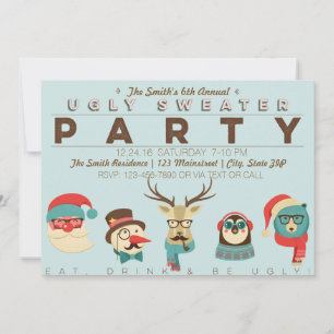 Jaarlijkse Ugly Sweater Party Kaart