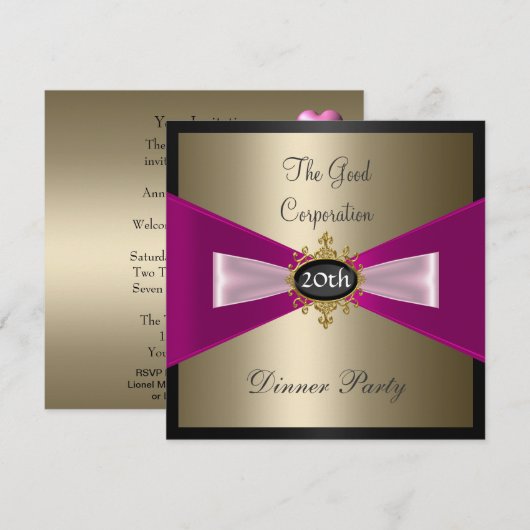 Jaarlijkse uitnodiging voor een binnenpartij (Voorkant / Achterkant)