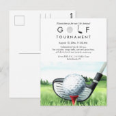 Jaarlijkse uitnodigingskaart voor golftoernooi briefkaart (Voorkant / Achterkant)