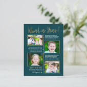 Jaaroverzicht Bewerkbare Kleur Nieuwjaarskaart Feestdagenkaart (Staand voorkant)