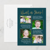 Jaaroverzicht Bewerkbare Kleur Nieuwjaarskaart Feestdagenkaart (Voorkant / Achterkant)