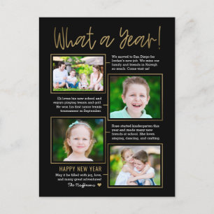 Jaaroverzicht Bewerkbare Kleur Nieuwjaarskaart Feestdagenkaart