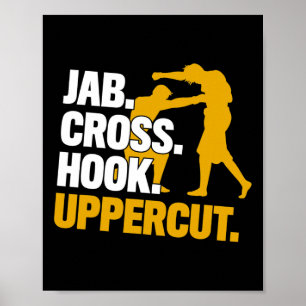 Jab Cross Hook Uppercut Boksen Kickboksen Cadeau Poster