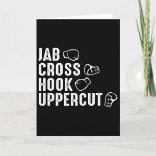 Jab Cross Hook Uppercut Bokshandschoenen Boxer Kaart