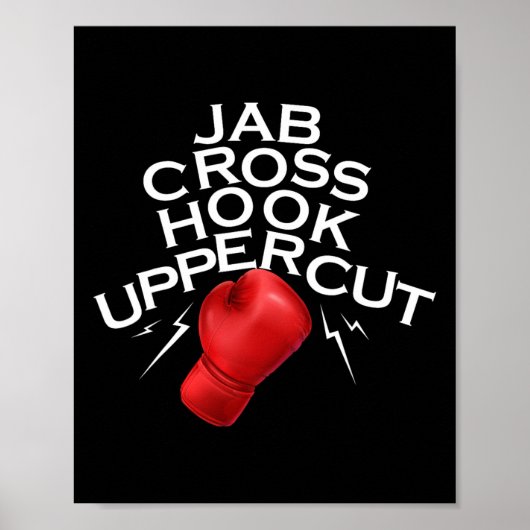 Jab Cross Hook Uppercut Boxer Funny Boxing Trainin Poster (Voorkant)