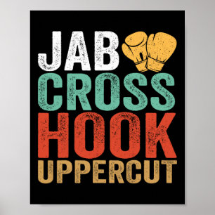 Jab Cross Hook Uppercut Boxer Workout Grappige Kic Poster