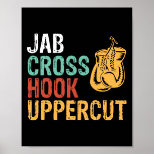 Jab Cross Hook Uppercut Boxer Workout Mannen Vrouw Poster
