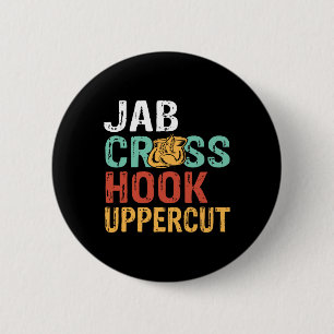 Jab Cross Hook Uppercut Boxer Workout Mannen Vrouw Ronde Button 5,7 Cm
