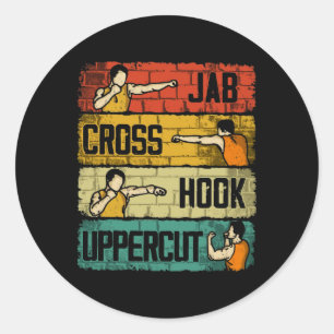 Jab Cross Hook Uppercut Boxing Ronde Sticker