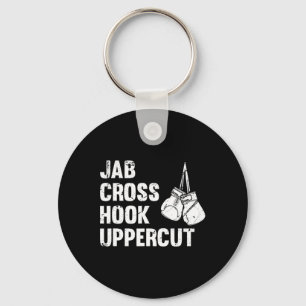 Jab Cross Hook Uppercut Boxing vechttechniek Sleutelhanger