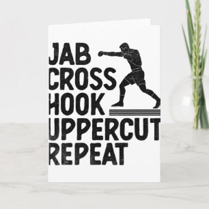 Jab Cross Hook Uppercut Herhaal Bokser Sport Atlee Kaart