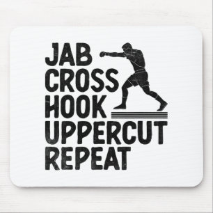 Jab Cross Hook Uppercut Herhaal Bokser Sport Atlee Muismat