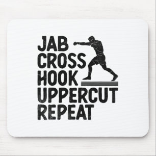 Jab Cross Hook Uppercut Repeat Boxer Sports Athlet Muismat