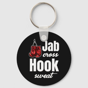 Jab Cross Hook Zweet Grappig Kickboksen Vechtkunst Sleutelhanger
