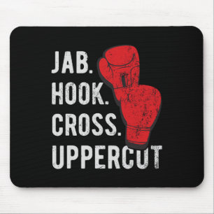 Jab, Hook, Cross, Uppercut - Kickboksen en Boksen Muismat
