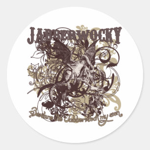 Jabberwocky carnaval stijl ronde sticker