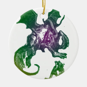 Jabberwocky en Alice Keramisch Ornament
