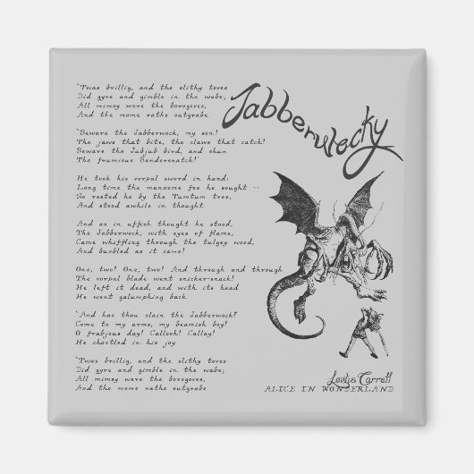 Jabberwocky Poem Magneet (Voorkant)