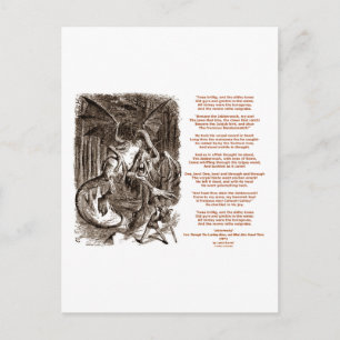 Jabberwocky Poem van Lewis Carroll Briefkaart