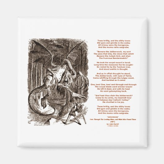 Jabberwocky Poem van Lewis Carroll Magneet (Voorkant)