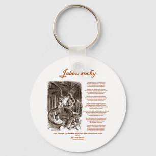 Jabberwocky Poem van Lewis Carroll (Zwarte Adder) Sleutelhanger