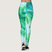 Jacaranda Arbre Feuille Couleurs vertes Leggings (Dos)