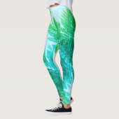 Jacaranda Arbre Feuille Couleurs vertes Leggings (Gauche)