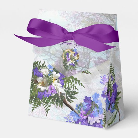 Jacaranda Blooms en Lily Bouquet Bedankdoosjes (Voorkant Zijde)