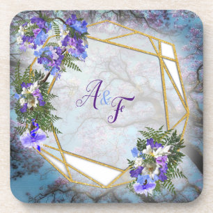 Jacaranda Blooms & Lily Bouquet Dessous de verre