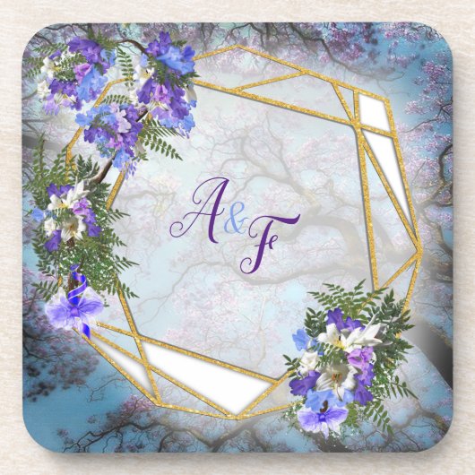 Jacaranda Blooms & Lily Bouquet Dessous de verre (Devant)