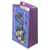 Jacaranda Blooms & Lily Bouquet Gift Bag Klein Cadeauzakje (Voorkant Gekanteld)