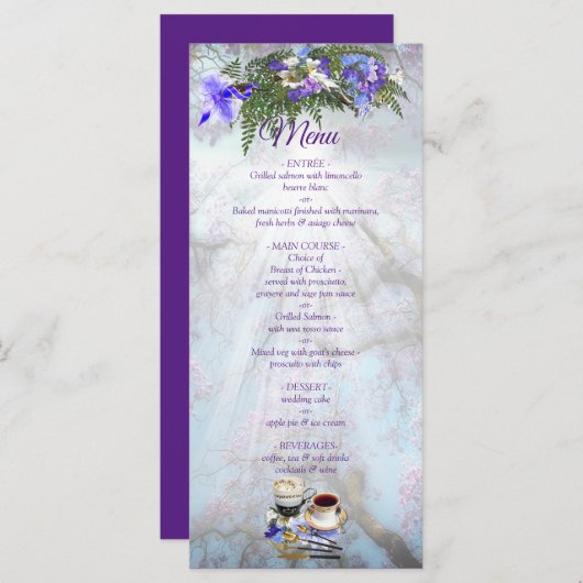 Jacaranda Blooms & Lily Bouquet Menu (Devant / Derrière)