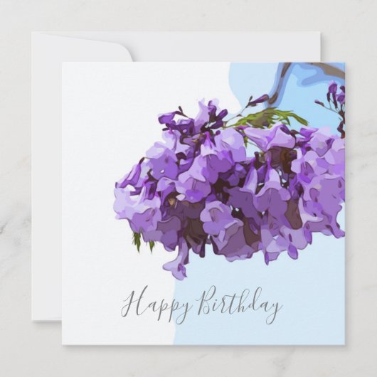 Jacaranda Flowers op blauwe achtergrond (Voorkant)