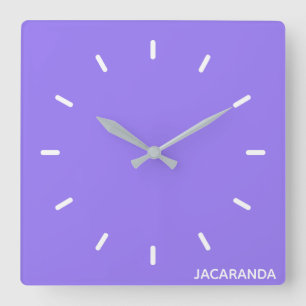 Jacaranda paarse kleurnaam vierkante klok