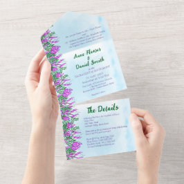 Jacaranda Sky Blue All in One Wedding Uitnodigen Uitnodiging