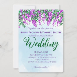 Jacaranda Sky Blue Wedding Kaart