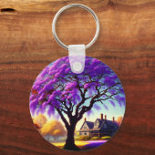Jacaranda Tree Boerderij House, Keyring Sleutelhanger (Achterkant)